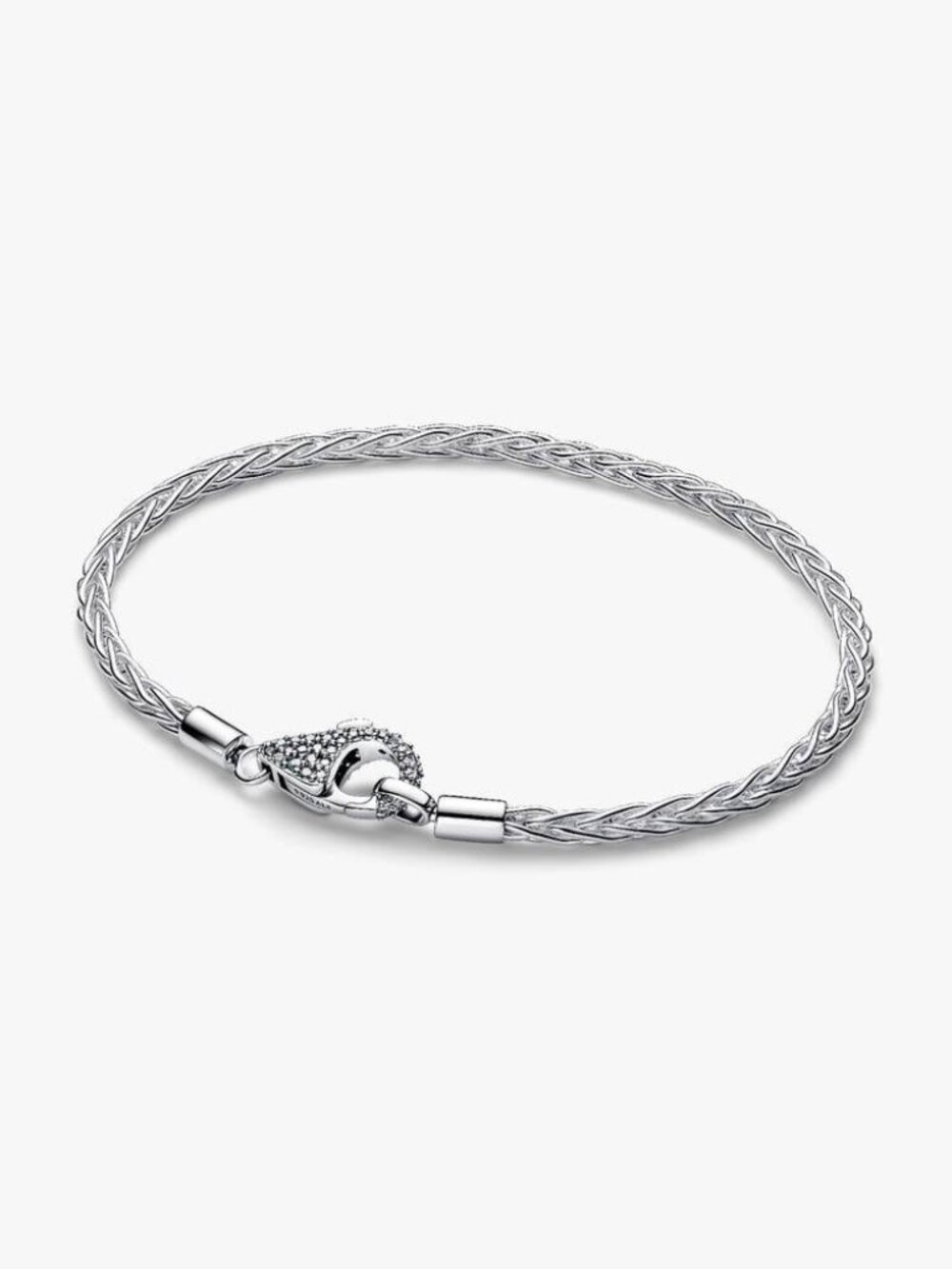 Pandora Pavé Clasp Foxtail Chain Charm Bracelet